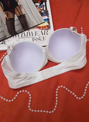 Strapless Unsupported Bra-Off White-2550 - Thumbnail