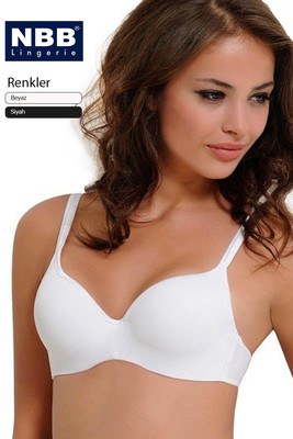 Underwire Unsupported Bra-White-3576 - Thumbnail