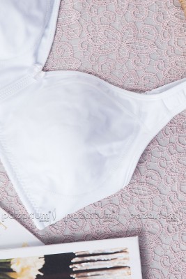 Unsupported Stripping Bra-White-3565 - Thumbnail
