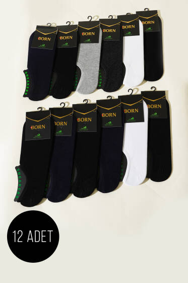 Erkek 12'li Bambu Sneakers Çorap Asorti 1 - ERKEK ÇORAP
