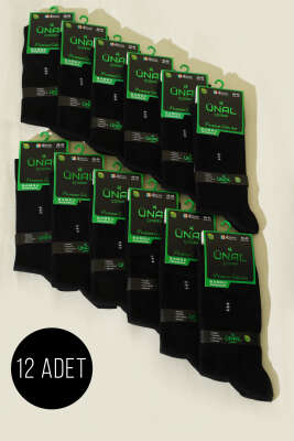Erkek 12'li Dikişsiz Bambu Soket Çorap Siyah - ÜNAL ÇORAP
