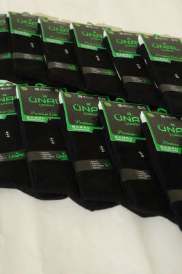 Erkek 12'li Dikişsiz Bambu Soket Çorap Siyah - ERKEK ÇORAP