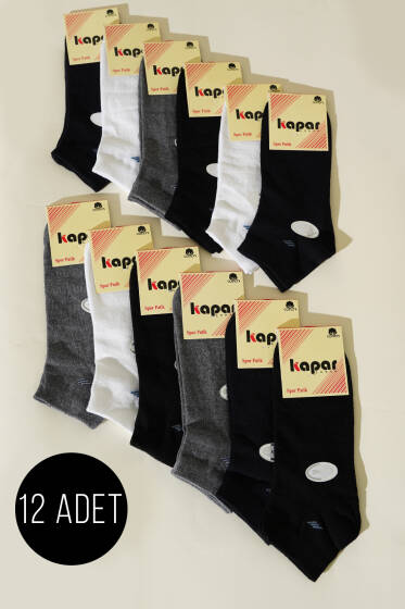 Erkek 12'li Dikişsiz Patik Çorap Asorti 1 - ERKEK ÇORAP