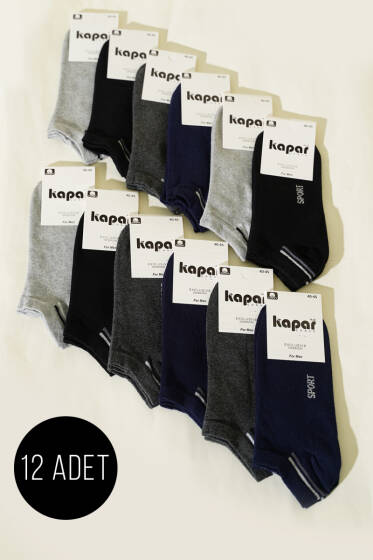 Erkek 12'li Dikişsiz Patik Çorap Asorti 3 - ERKEK ÇORAP