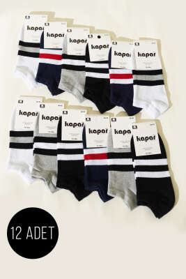 Erkek 12'li Dikişsiz Patik Çorap Asorti 3 - KAPAR ÇORAP