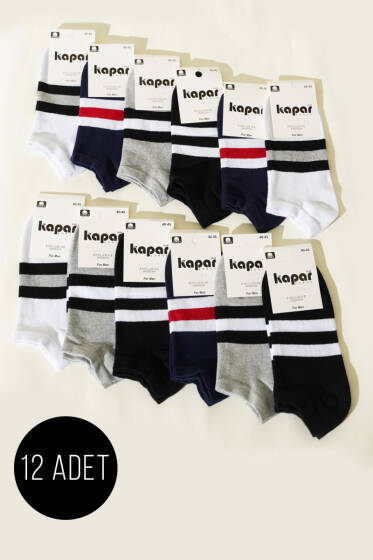 Erkek 12'li Dikişsiz Patik Çorap Asorti 3 - Yılın Fırsatı