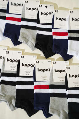 Erkek 12'li Dikişsiz Patik Çorap Asorti 3 - Yılın Fırsatı