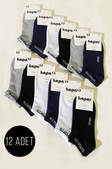 Erkek 12'li Dikişsiz Patik Çorap Asorti 4 - ERKEK ÇORAP