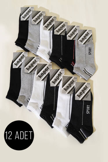 Erkek 12'li Patik Çorap Asorti 4 - ERKEK ÇORAP