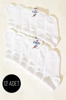 Erkek 12'li Patik Çorap Beyaz 