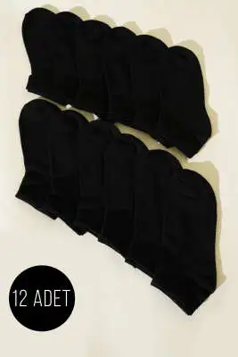 Erkek 12'li Patik Çorap Siyah - ERKEK ÇORAP
