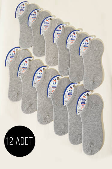 Erkek 12'li Sneaker Çorap Gri - ERKEK ÇORAP