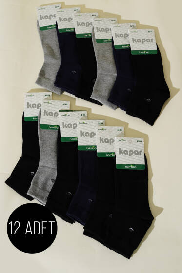 Erkek 12'li Yarım Konç Çorap Asorti 2 - ERKEK ÇORAP