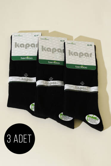 Erkek 3'lü Bambu Soket Çorap Siyah - ERKEK ÇORAP