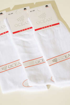 Erkek 3'lü Yazlık Bambu Soket Çorap Beyaz - Yılın Fırsatı