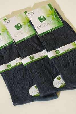 Erkek 3'lü Yazlık Soket Bambu Çorap Füme - Yılın Fırsatı