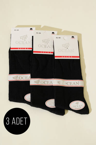 Erkek 3'lü Yazlık Soket Bambu Çorap Siyah - ERKEK ÇORAP