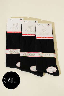 Erkek 3'lü Yazlık Soket Bambu Çorap Siyah 