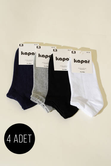 Erkek 4'lü Dikişsiz Patik Çorap Asorti 1 - ERKEK ÇORAP