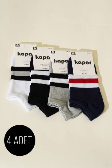 Erkek 4'lü Dikişsiz Patik Çorap Asorti 2 - ERKEK ÇORAP