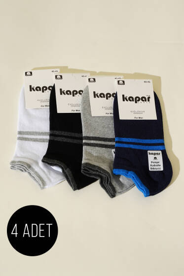Erkek 4'lü Dikişsiz Patik Çorap Asorti 3 - ERKEK ÇORAP