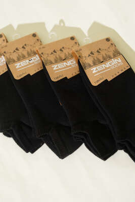 Erkek 4'lü Havlu Sneakers Çorap Siyah - ERKEK ÇORAP