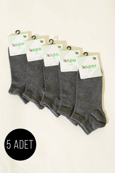 Erkek 5'li Patik Bambu Çorap Antrasit - ERKEK ÇORAP