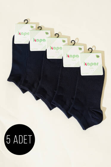 Erkek 5'li Patik Bambu Çorap Lacivert - ERKEK ÇORAP