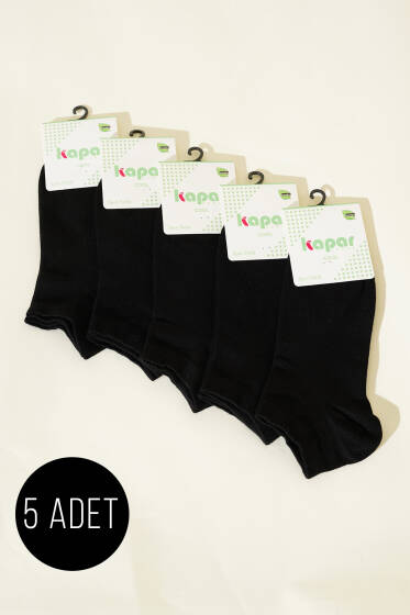 Erkek 5'li Patik Bambu Çorap Siyah - ERKEK ÇORAP