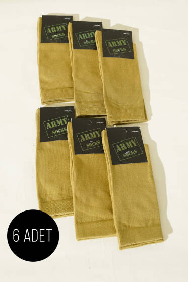 Erkek 6'lı Asker Çorap Haki - ERKEK ÇORAP