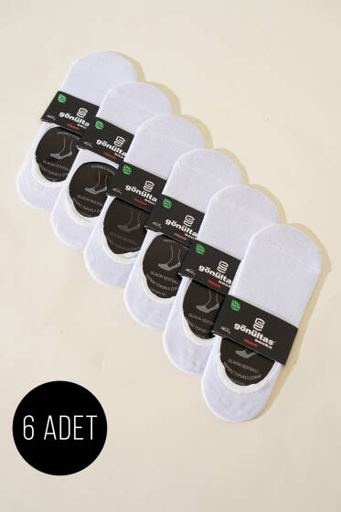 Erkek 6'lı Bambu Babet Çorap Beyaz - ERKEK ÇORAP