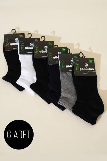 Erkek 6'lı Bambu Patik Çorap Asorti 1 - ERKEK ÇORAP
