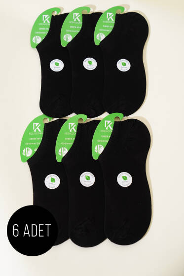 Erkek 6'lı Bambu Sneakers Çorap Siyah - ERKEK ÇORAP