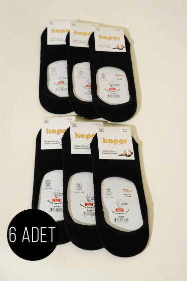 Erkek 6'lı Dikişsiz Burun Babet Çorap Siyah - ERKEK ÇORAP