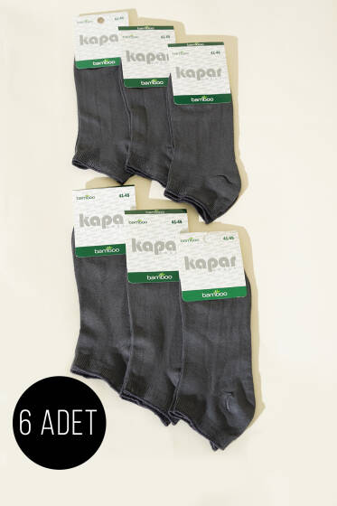 Erkek 6'lı Patik Basic Bambu Çorap Antrasit - ERKEK ÇORAP