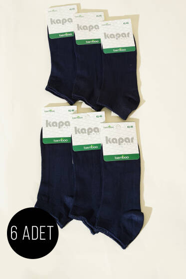Erkek 6'lı Patik Basic Bambu Çorap Lacivert - ERKEK ÇORAP