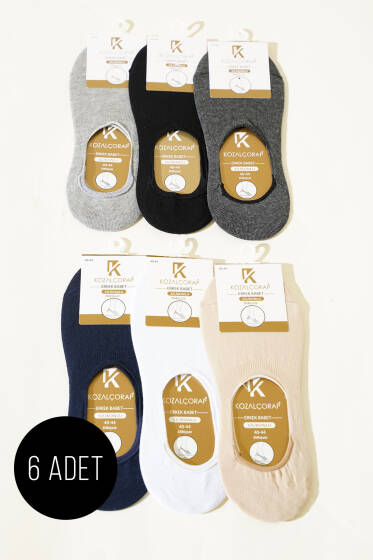 Erkek 6'lı Penye Babet Çorap Asorti 1 - ERKEK ÇORAP