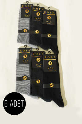 Erkek 6'lı Penye Soket Çorap Asorti 1 - ROFF ÇORAP