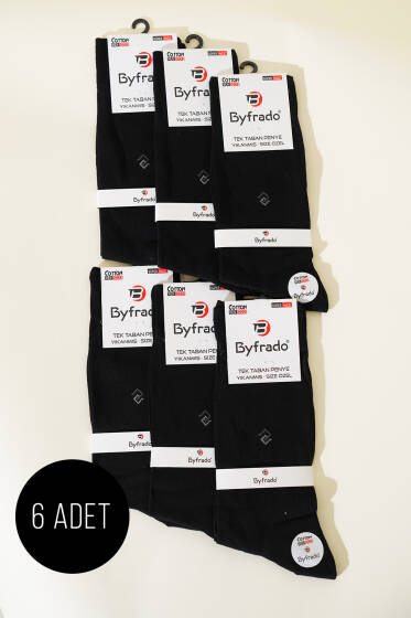 Erkek 6'lı Penye Yazlık Soket Çorap Siyah - ERKEK ÇORAP