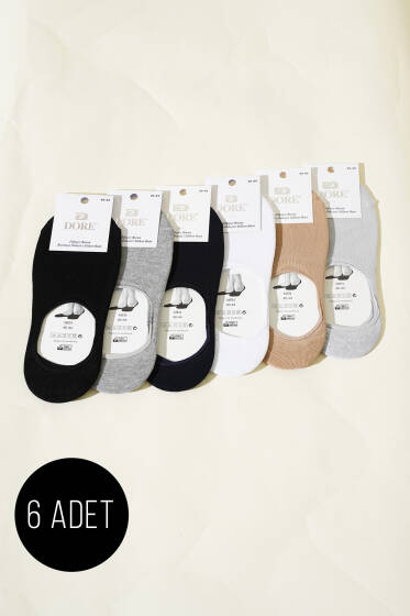 Erkek 6'lı Silikonlu Babet Çorap Asorti 1 - ERKEK ÇORAP