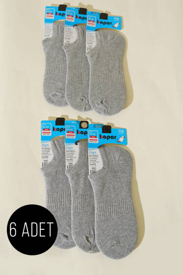 Erkek 6'lı Sneakers Serisi Çorap Gri - ERKEK ÇORAP