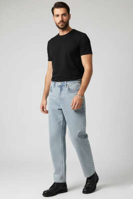 Erkek Baggy Kot Pantolon Orta Kar - Erkek Pantolon