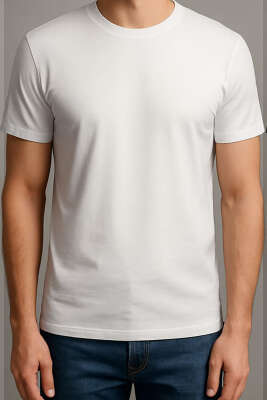 Erkek Basic T-shirt Beyaz 