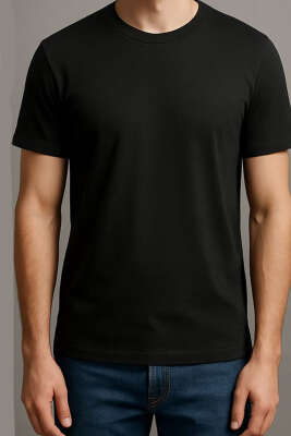 Erkek Basic T-shirt Siyah 