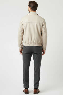 Erkek Deri Mont Bej - Erkek Mont