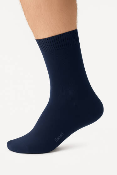 Erkek Havlu Tabanlı Konç Çorap Lacivert - ERKEK ÇORAP