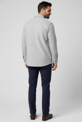 Erkek Kaşe Gömlek Gri - Erkek Gömlek