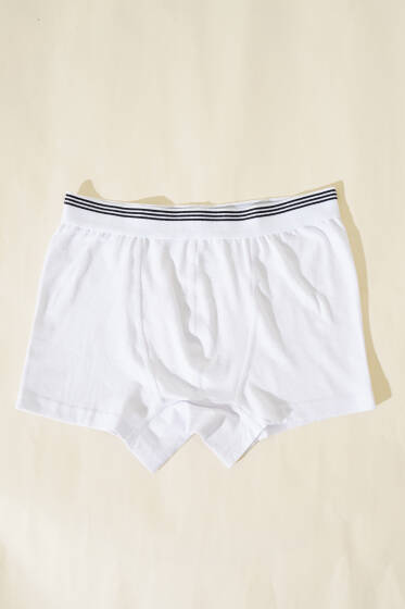 Erkek Likralı Boxer Beyaz - Erkek Boxer