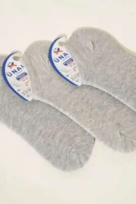 Erkek Sneaker Üçlü Çorap Gri - ERKEK ÇORAP