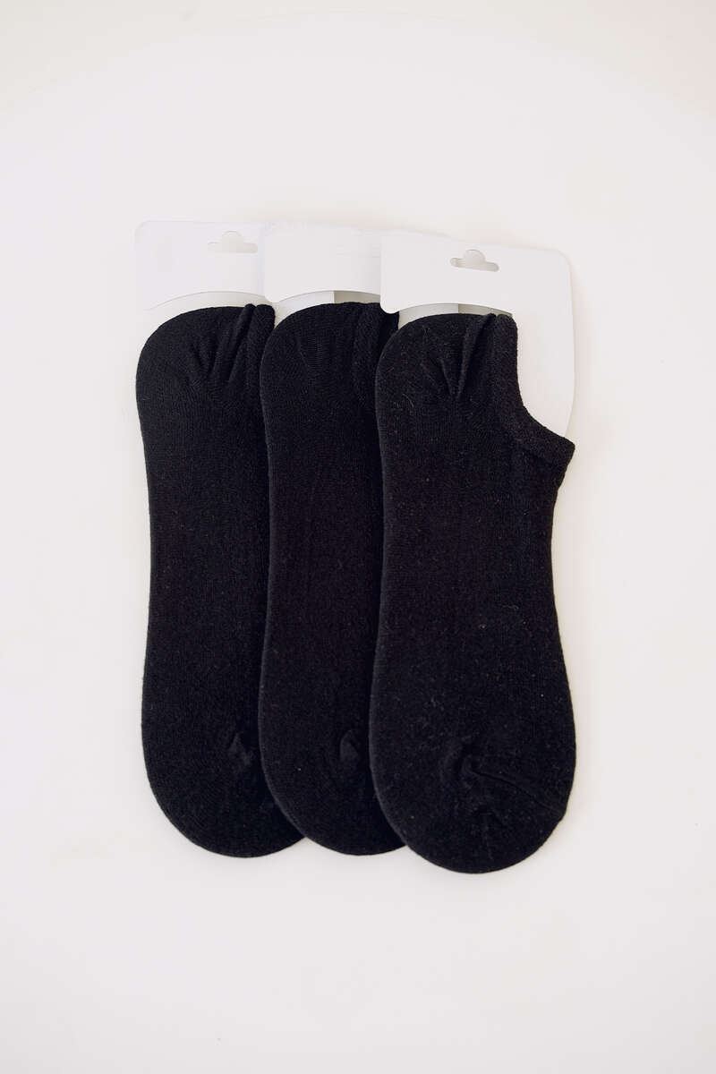 Erkek Sneaker Üçlü Çorap Siyah